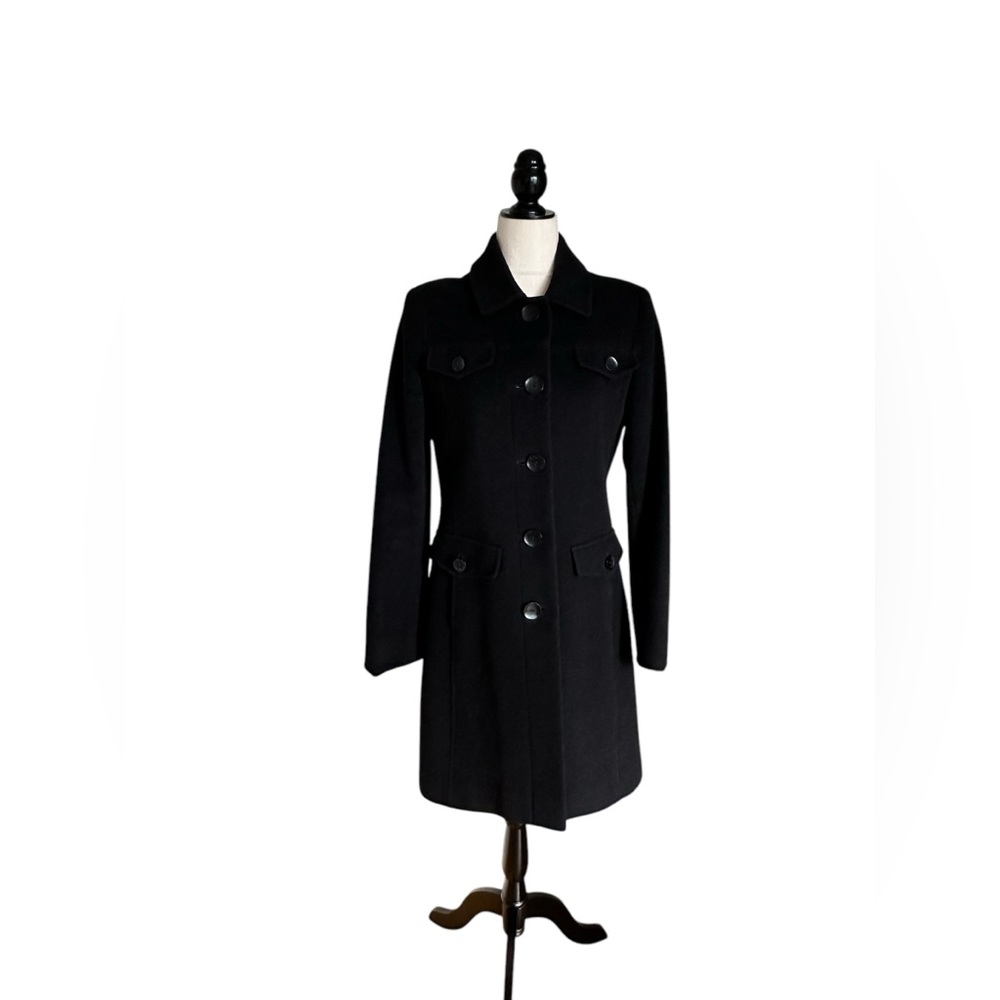 Via Spiga Black Cashmere Wool Coat size 8